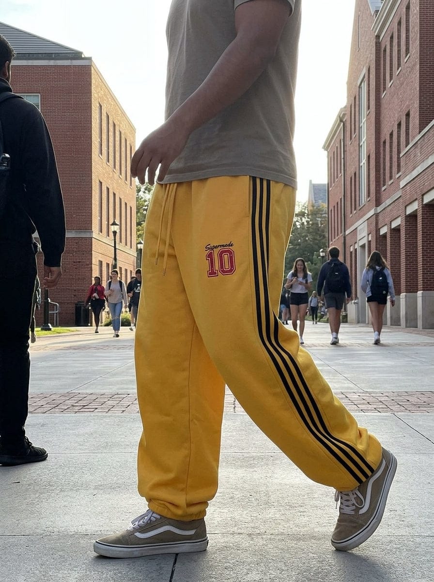 Customer photo review of Fleece Vintage Side Stripe Drape Paratrooper Machete Wide Leg Pants - 2488