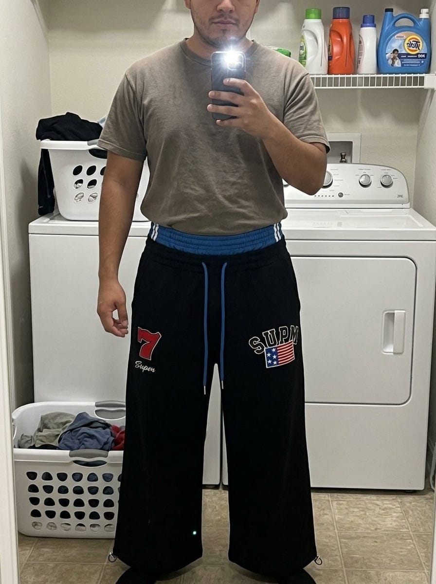 Customer photo review of Vintage Paratrooper Layered Look Sweatpants - 2556