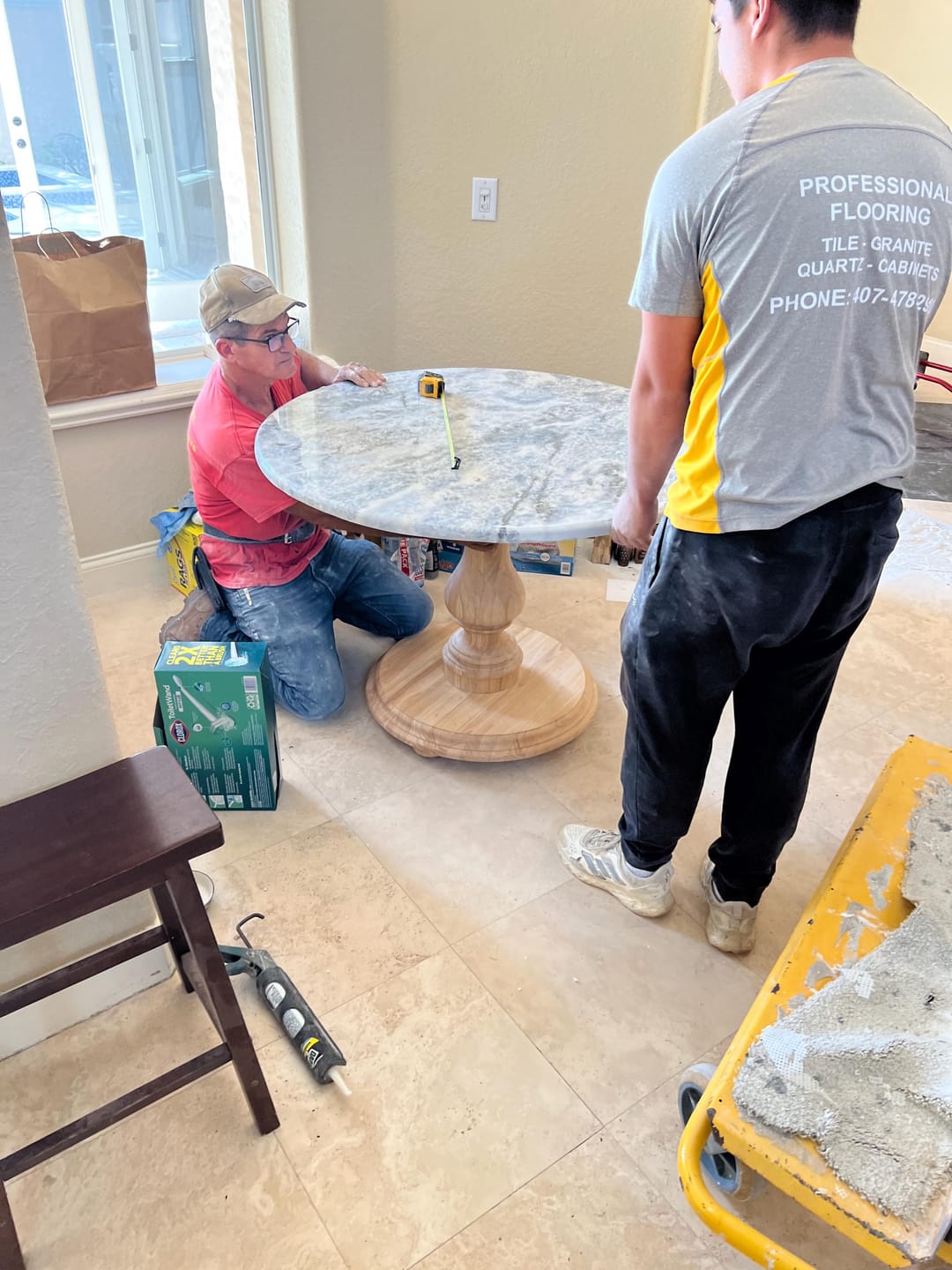 Customer photo review of Bradford Round Pedestal Table Base (WH-Bradford[Height]-Color)