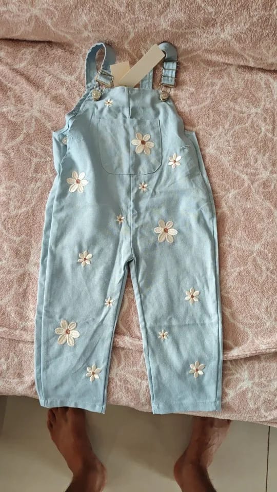 Customer photo review of Embroidered Floral Dungaree Jumpsuit