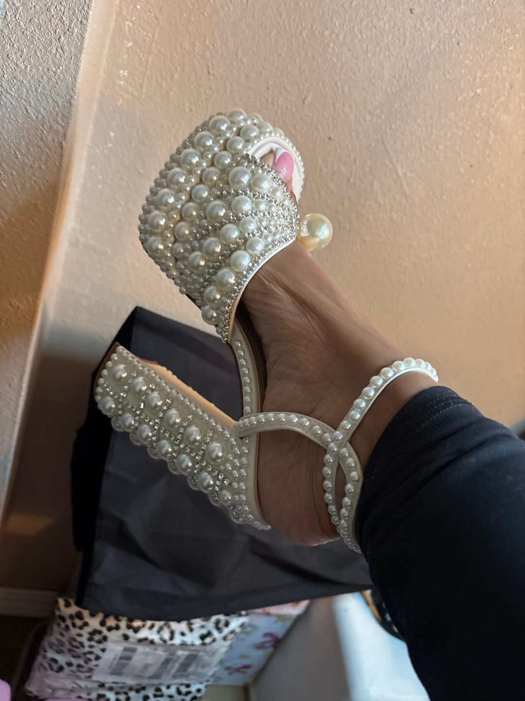 Customer photo review of ASTRELLA-WHITE PLATFORM HEELED SANDAL