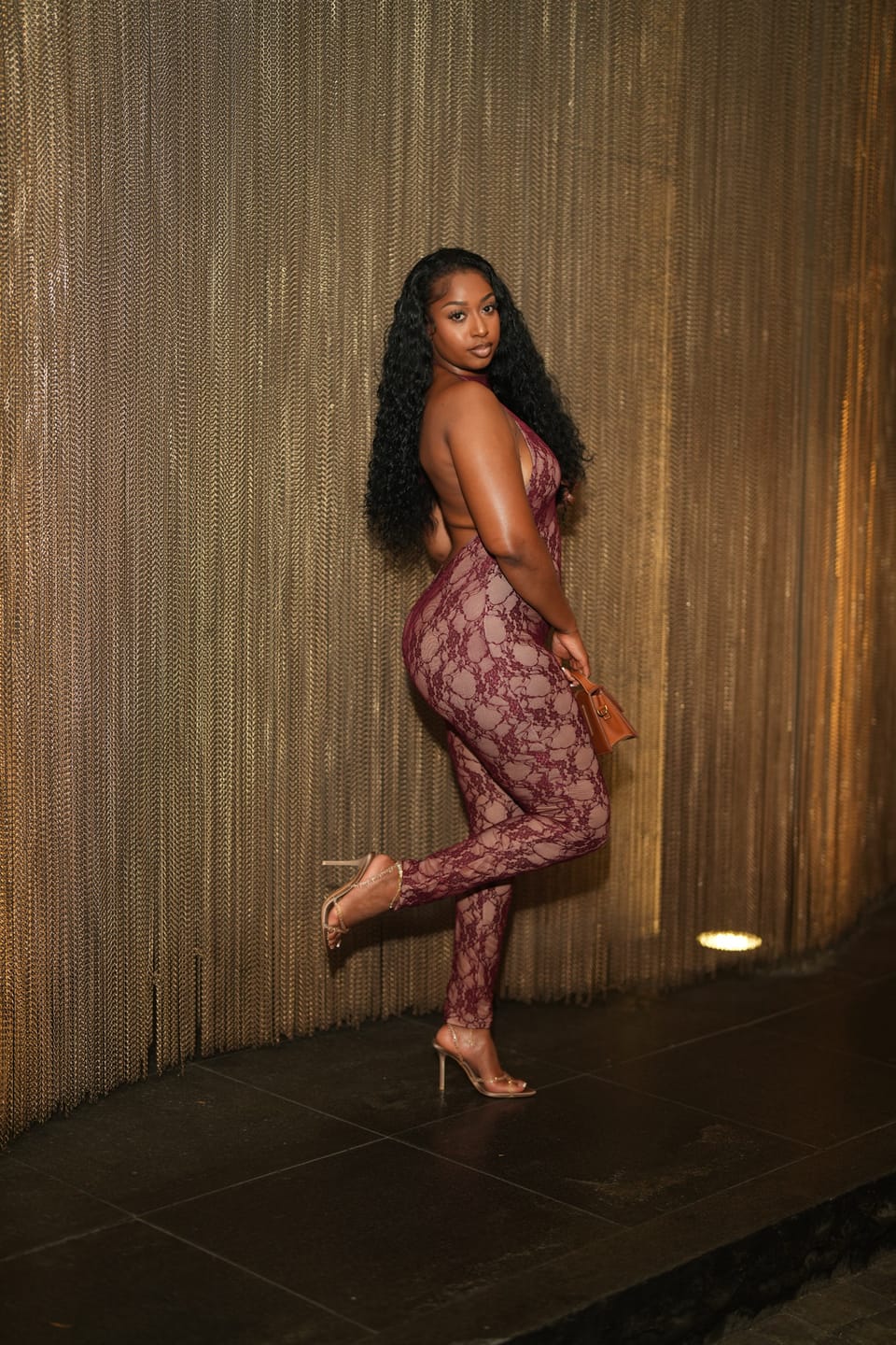 Customer photo review of PRE ORDER Privé Lace Jumpsuit - Merlot