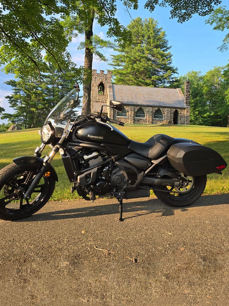 Customer photo review of 28L - Phantom Large Kawasaki Vulcan S VN650 Leather Wrapped Motorcycle Hard Saddlebags
