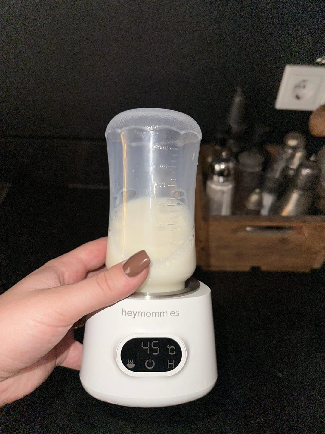 Customer photo review of Draagbare Flessenwarmer - Heymommies Warm Plus