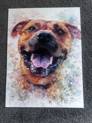 Customer photo review of Personalised Poster With Dog or Cat - Watercolour