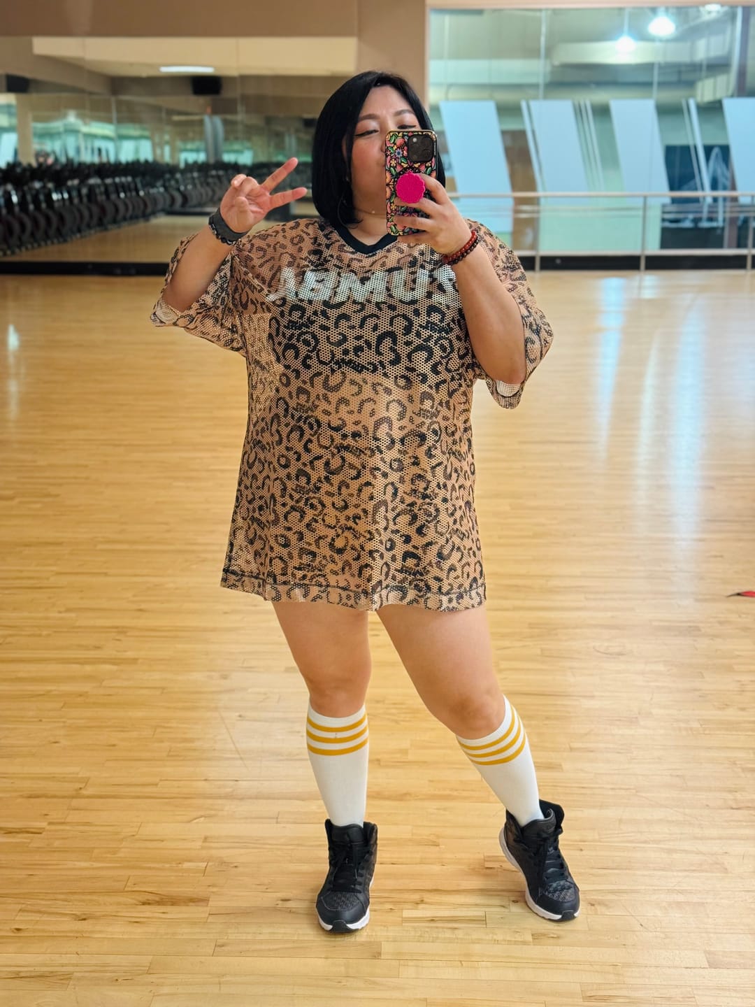 Customer photo review of Zumba Wildbeat Oversized Mesh Top