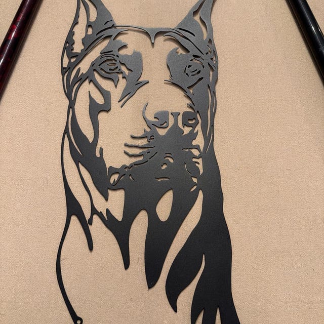 Customer photo review of Doberman Metal Wall Art