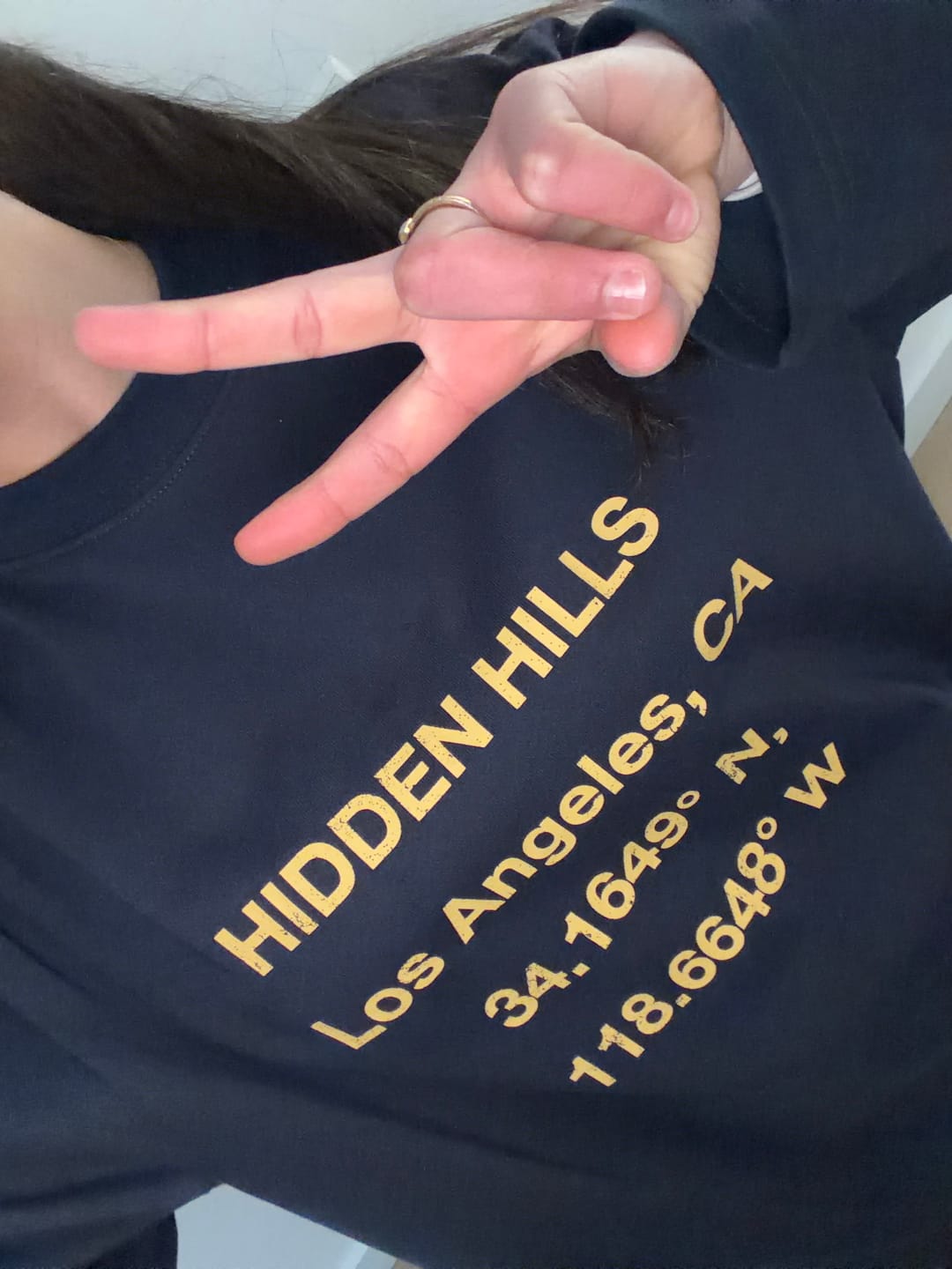 Customer photo review of VINTAGE LOGO LONGSLEEVE T-SHIRT AMBER/NAVY