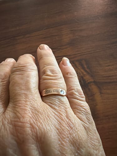 Customer photo review of For Memorial - Personalized Birthstone Name Memorial Ring