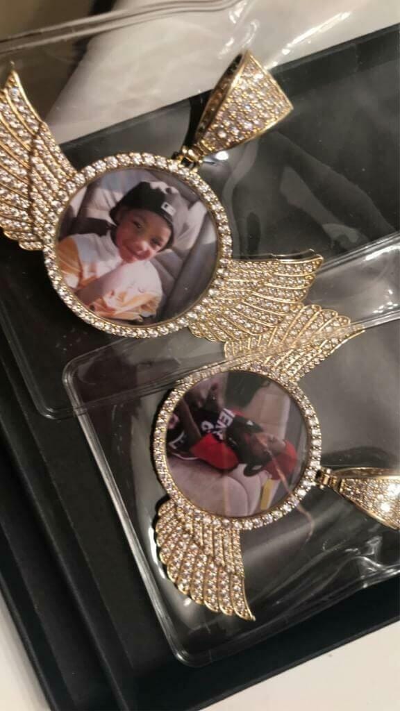 Customer photo review of Angel Wing Photo Necklace With Picture Inside – Custom Personalized Pendant