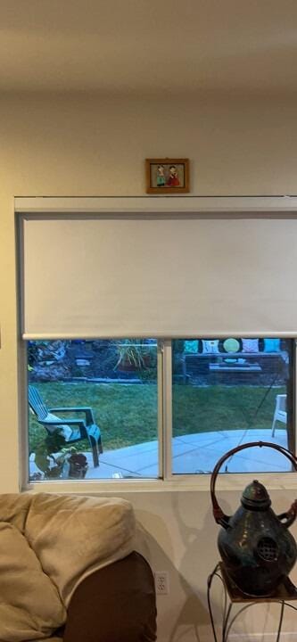 Customer photo review of Smart Motorized Roller Shades 100% Blackout Safari