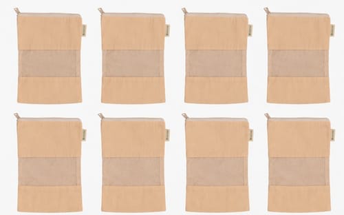 Customer photo review of Wrapzy - Cotton Net Bag with Zip - Reusable Fridge Storage Zipper Bags For Fruits And Vegetables -  Organizer with Sturdy Zipper (Pack of 6)