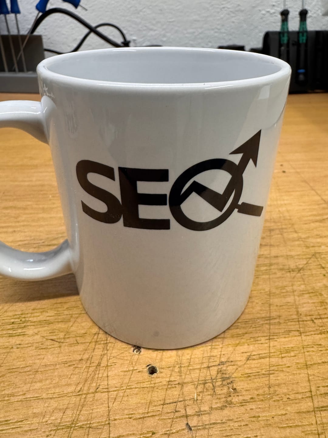 Customer photo review of Keramik Tasse Weiß 330ml mit Werbeaufdruck