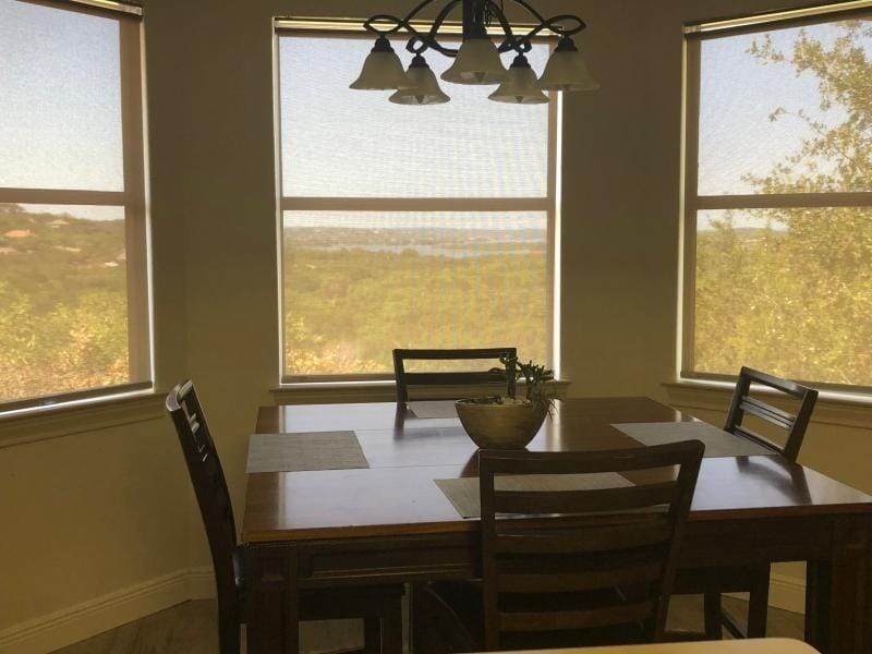 Customer photo review of Smart Motorized Light Filtering Sheer Roller Shades Translucent Vision