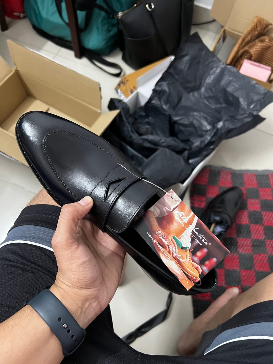 Customer photo review of Full Black Penny Loafers