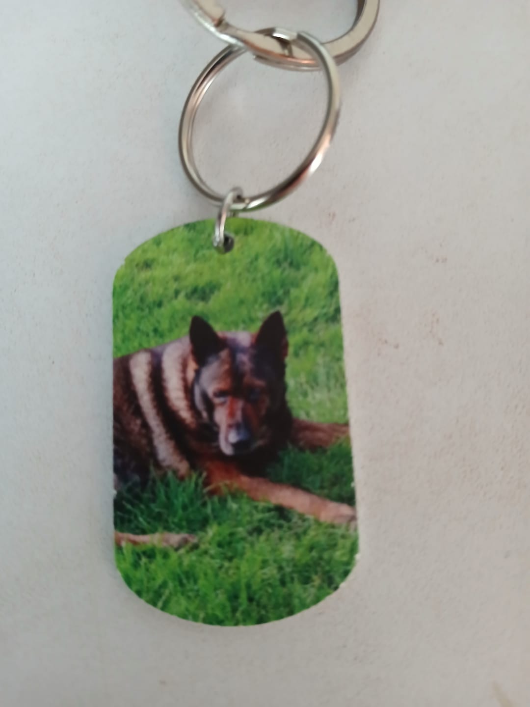 Customer photo review of Personalisierter Dog Tag Schlüsselanhänger - Für immer im Herzen