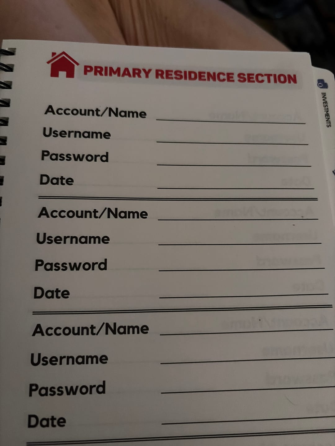 Customer photo review of The Nokbox Companion Password Book