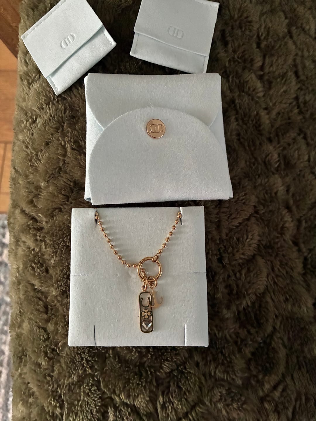 Customer photo review of Ball Chain Charm Necklace
