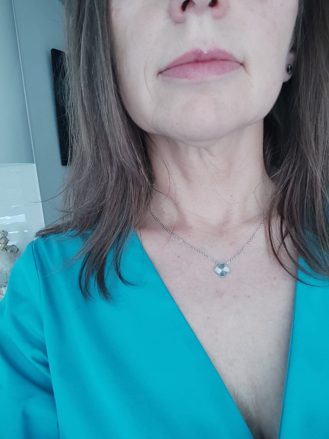 Customer photo review of Flora Silver Necklace