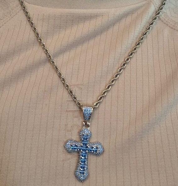 Customer photo review of Frosty Cross Pendants
