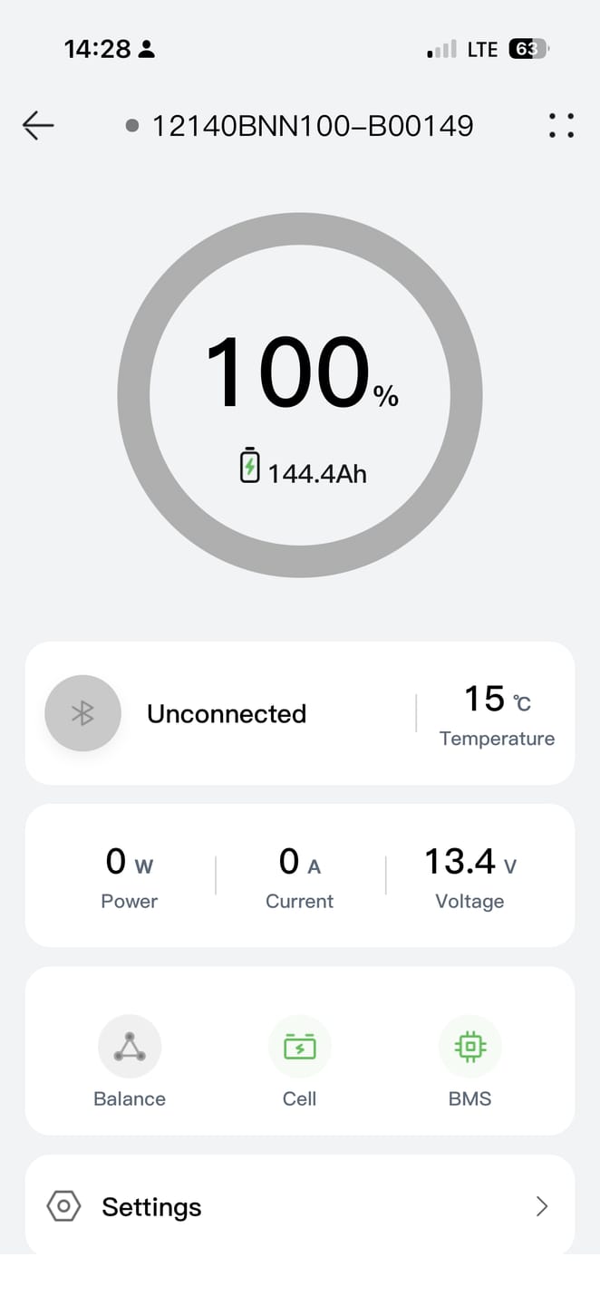 Customer photo review of Timeusb LiFePO4 12V Smart Batterie 140Ah mit Bluetooth und Tieftemperaturschutz