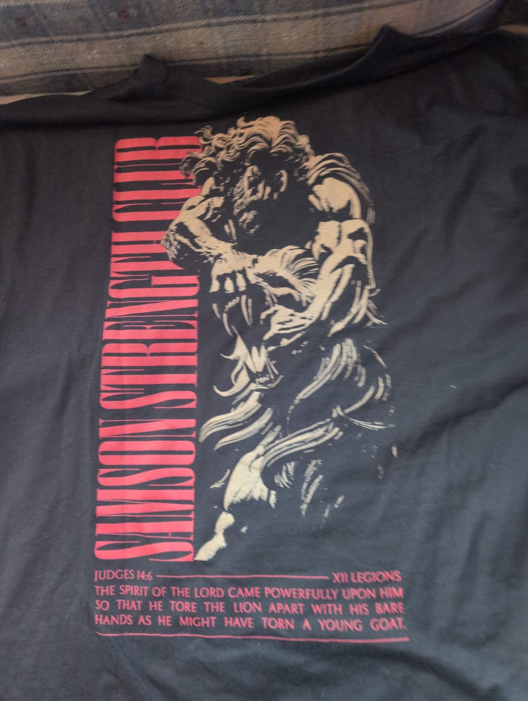 Customer photo review of SAMSON STRENGTH CLUB T-shirt