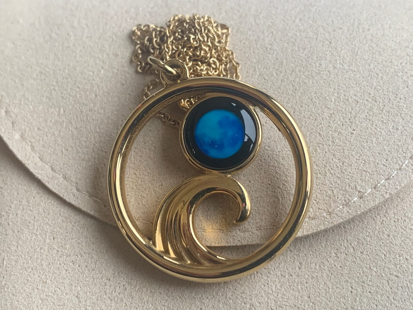 Customer photo review of Lunar Tide Necklace in Gold