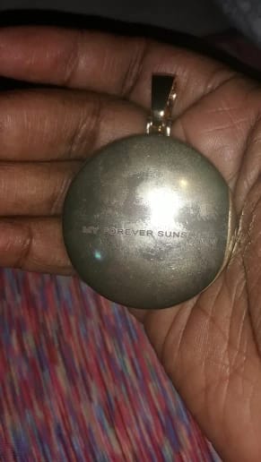 Customer photo review of Medallion Photo Necklace With Picture Inside – From Son or Daughter – Custom Personalized Pendant