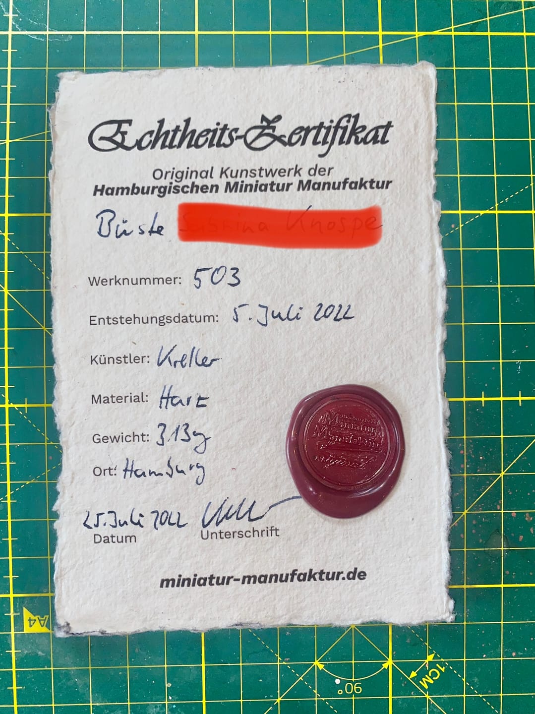 Customer photo review of Siegelstempel mit eigenem Logo