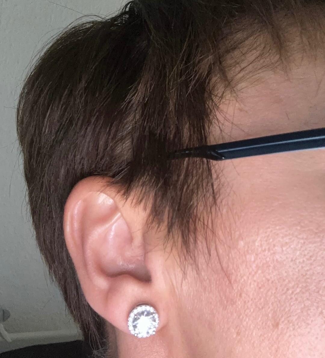 Customer photo review of S925 Sphere Earrings