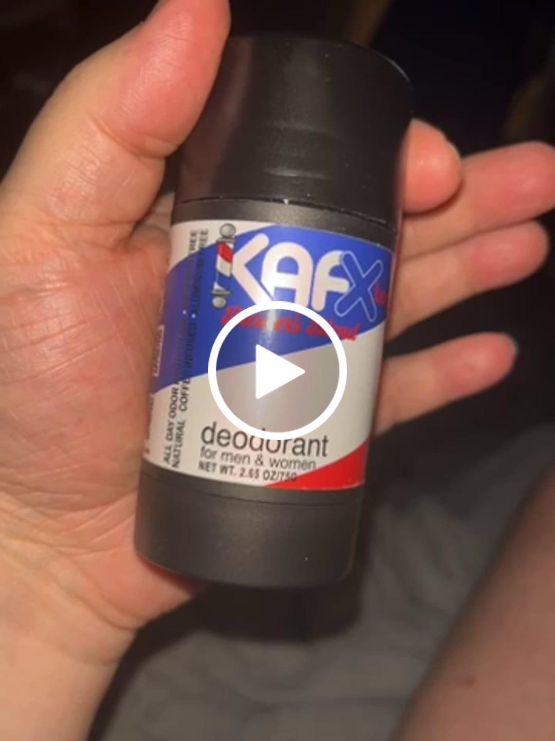 Customer video review of Barber's Blend  KAFX Body Natural Coffee Infused Deodorant