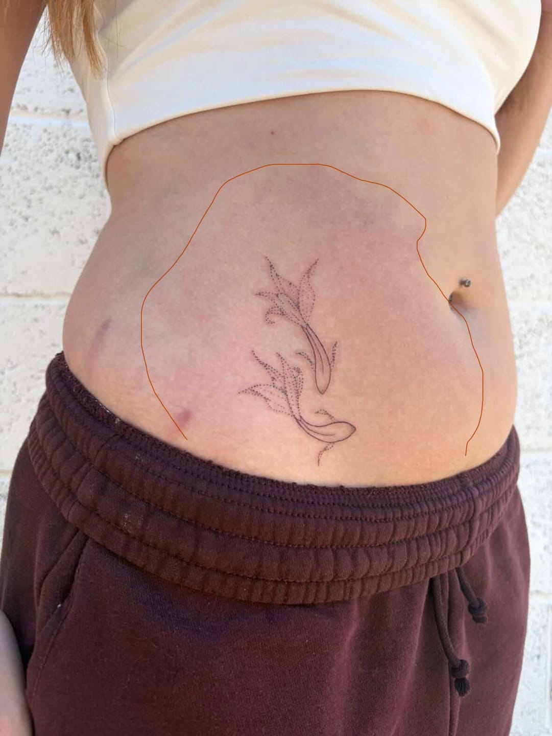 Customer photo review of Painless Tattoo Numbing Cream