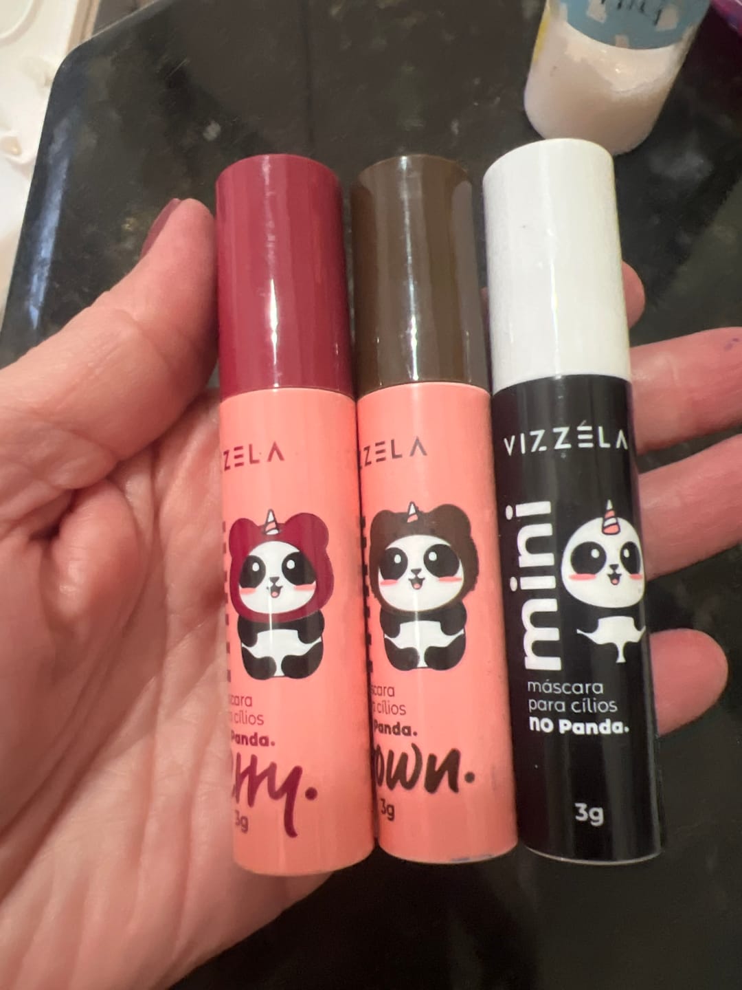 Customer photo review of Kit 3 Mini Máscaras No Panda - Vizzela