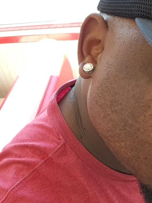 Customer photo review of S925 Sphere Earrings