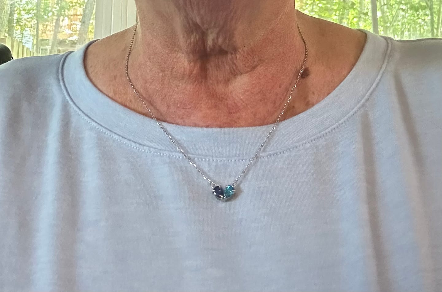 Customer photo review of Birthstone Heart Necklace