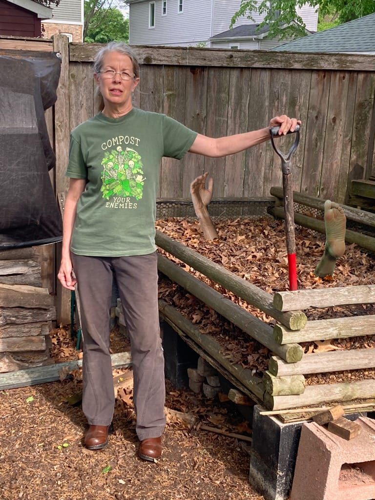 Customer photo review of Compost Your Enemies Skeleton T-shirt