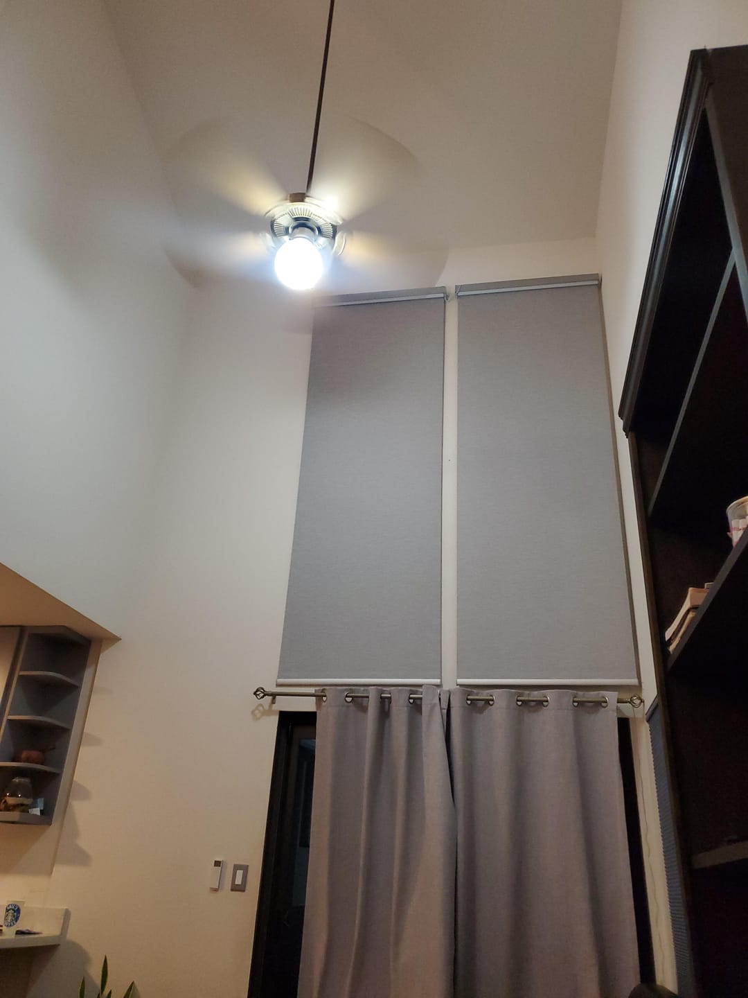 Customer photo review of Smart Motorized Roller Shades 100% Blackout Safari