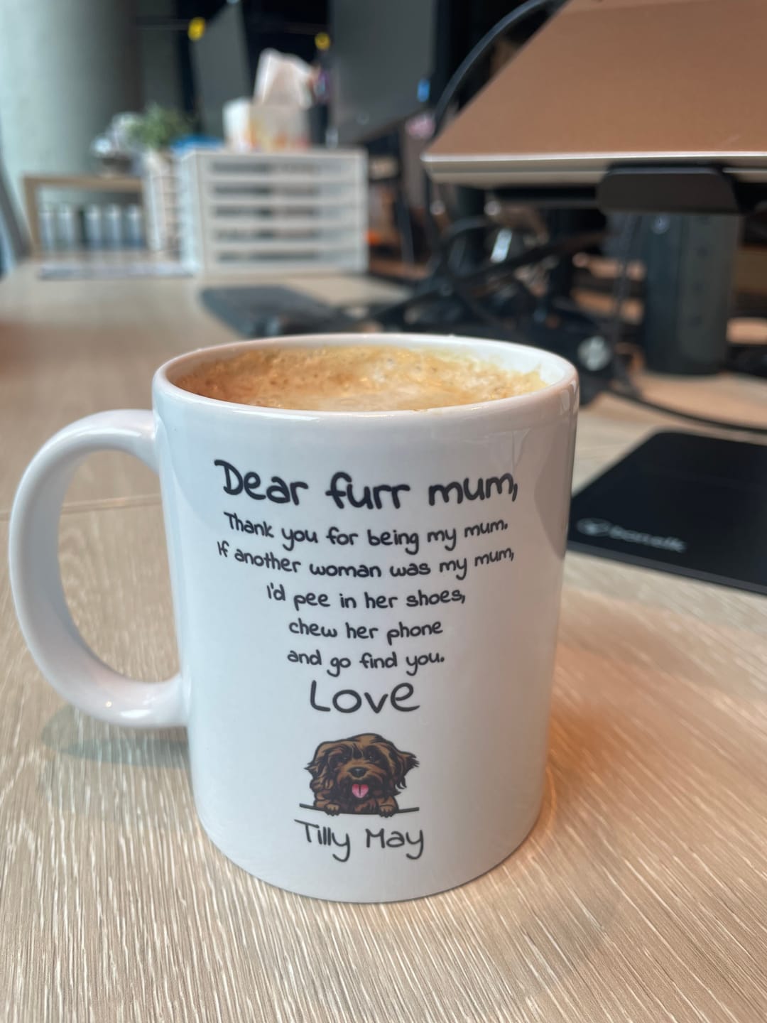 Customer photo review of Personalised Mug With Dog or Cat - Dear Pet Parent