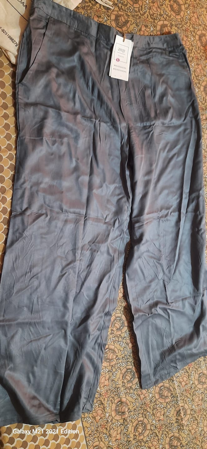 Customer photo review of Women Grey Viscose Palazzo Pant