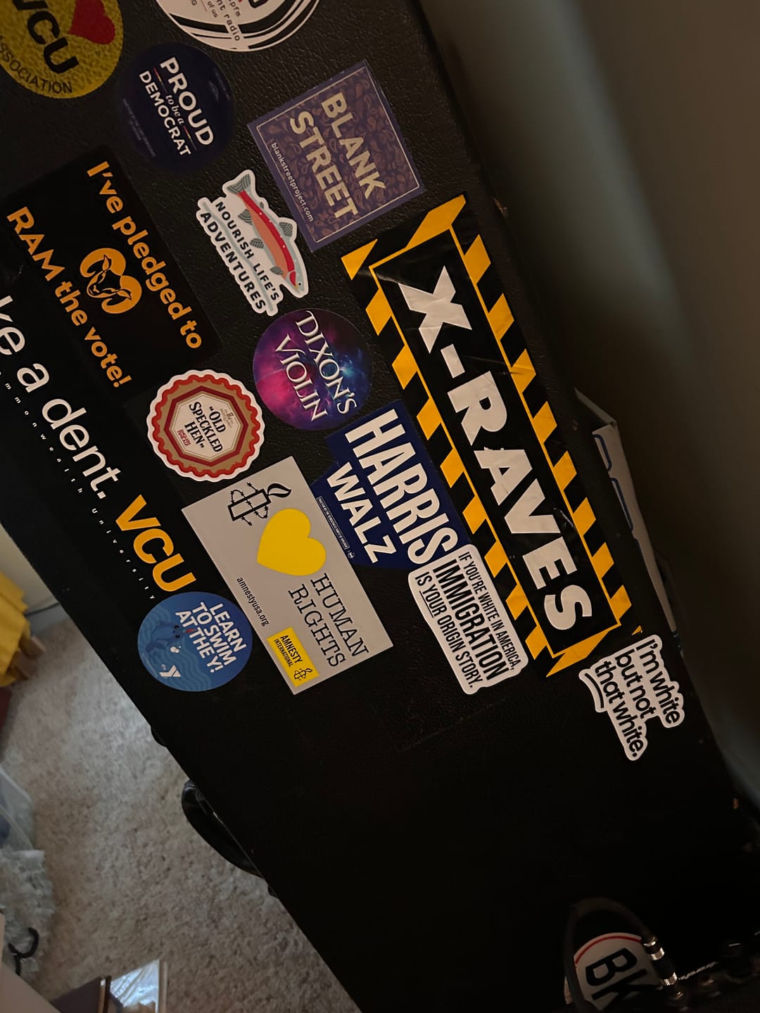 Customer photo review of I'm White but not that White Black/White Die Cut STICKER