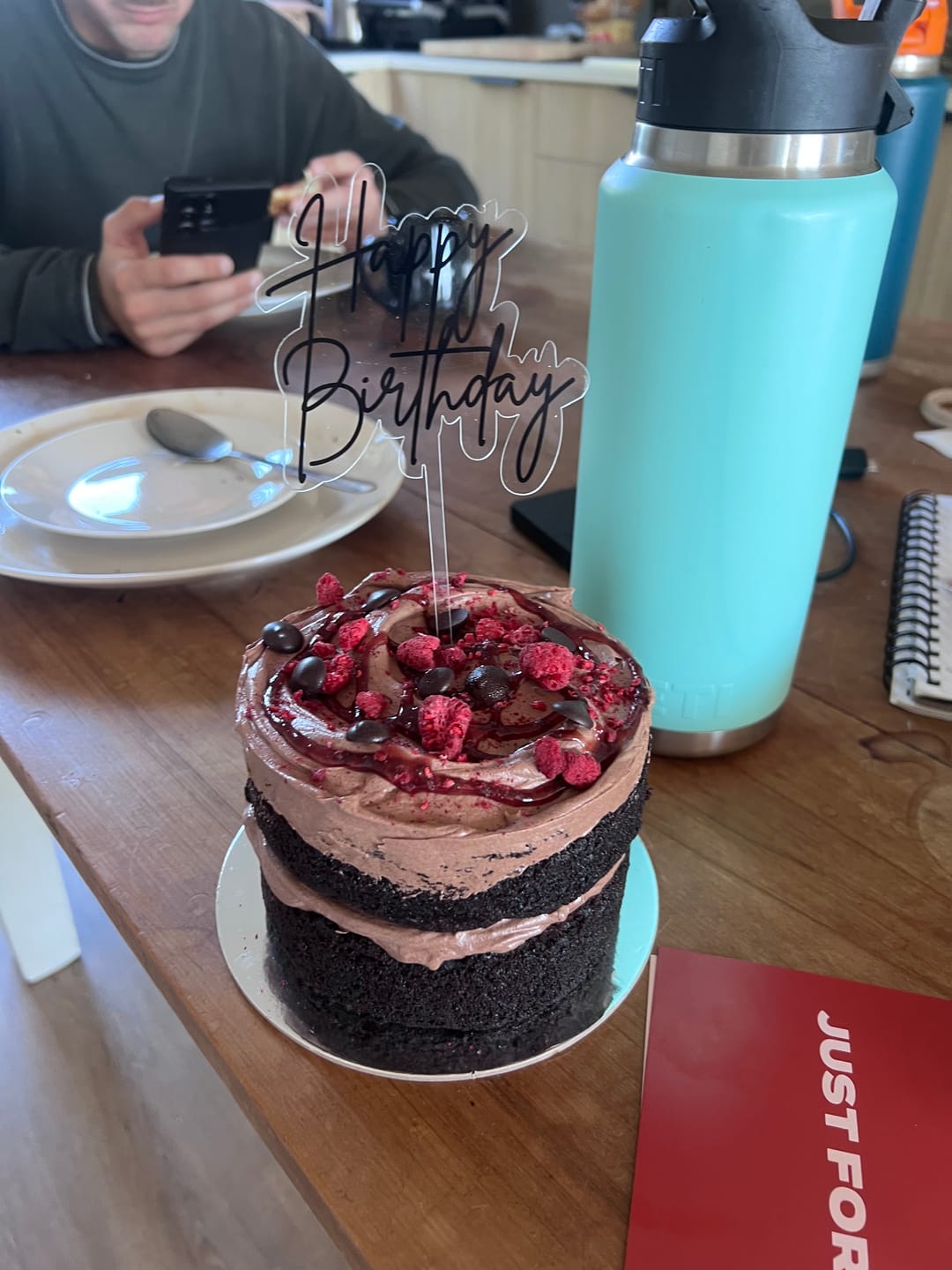Customer photo review of Chocolate Raspberry Cake (Vegan)