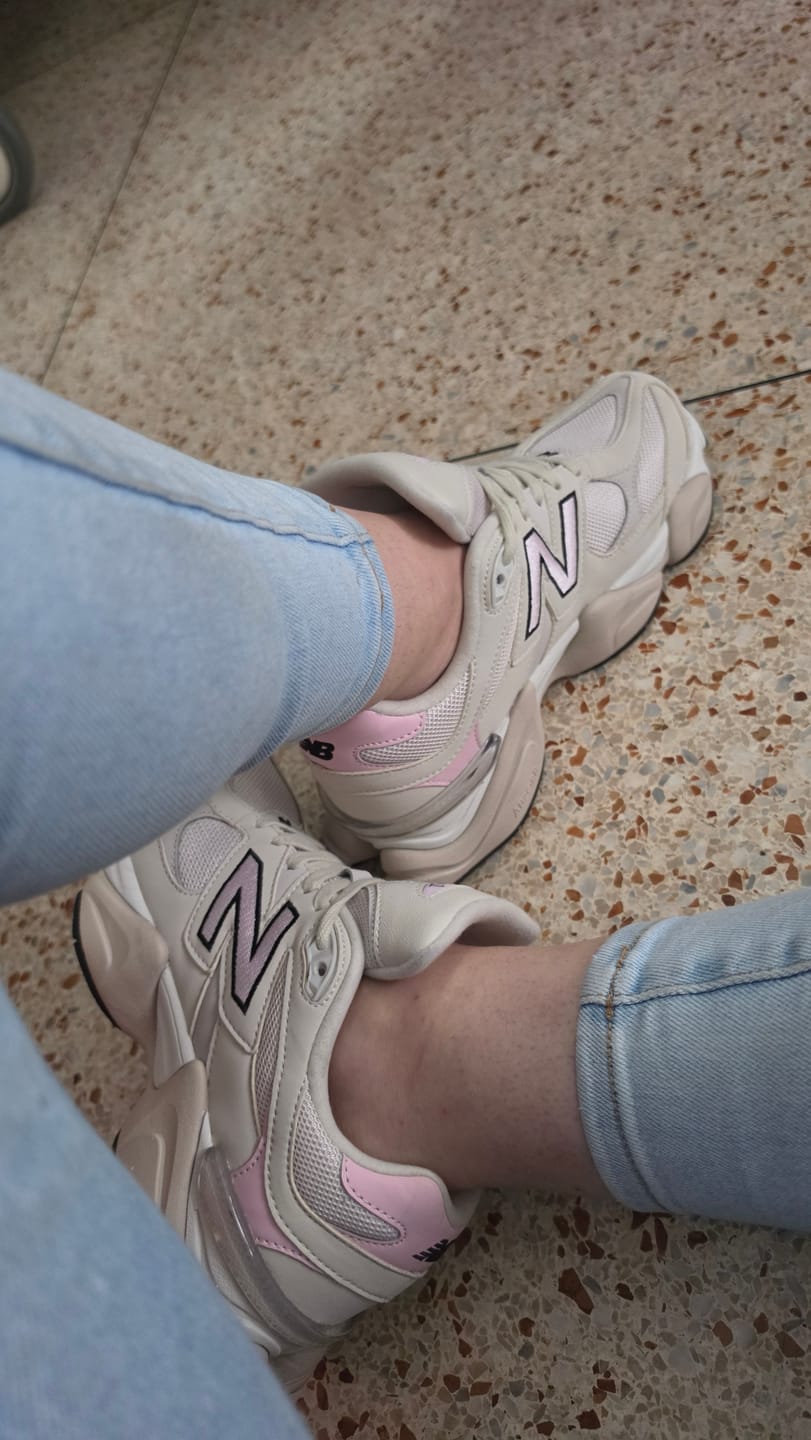 Customer photo review of New Balance 9060 'Grey Matter Ice Wine'