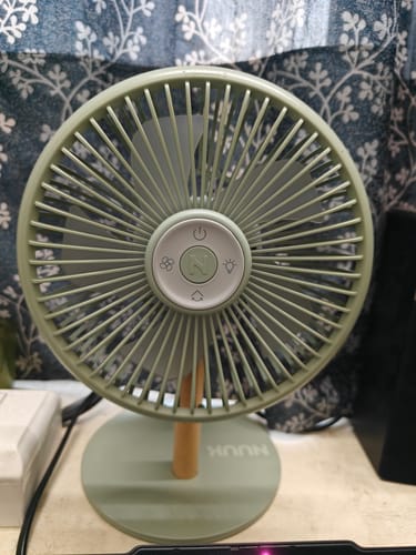 Customer photo review of All-day Wireless Rechargeable Table Fan with Mood Light and Magnetic Remote | LĪT [v3]