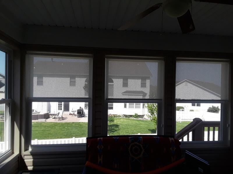 Customer photo review of Smart Motorized Light Filtering Sheer Roller Shades Translucent Vision