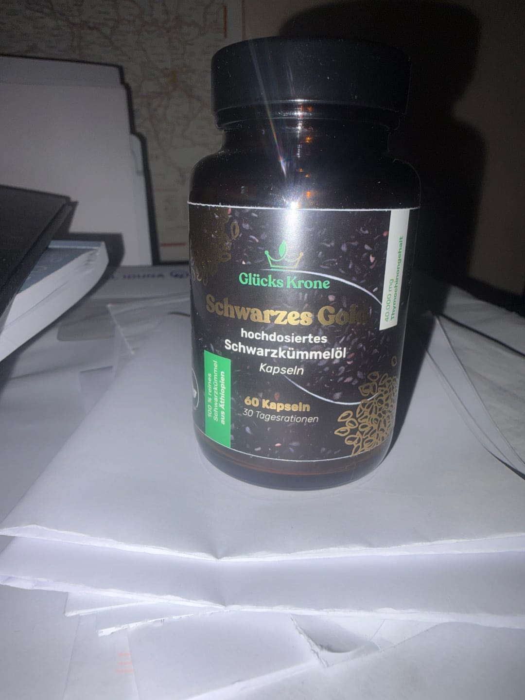 Customer photo review of Schwarzes Gold - Schwarzkümmelöl 40.000+ Thymochinongehalt - 60 Kapseln