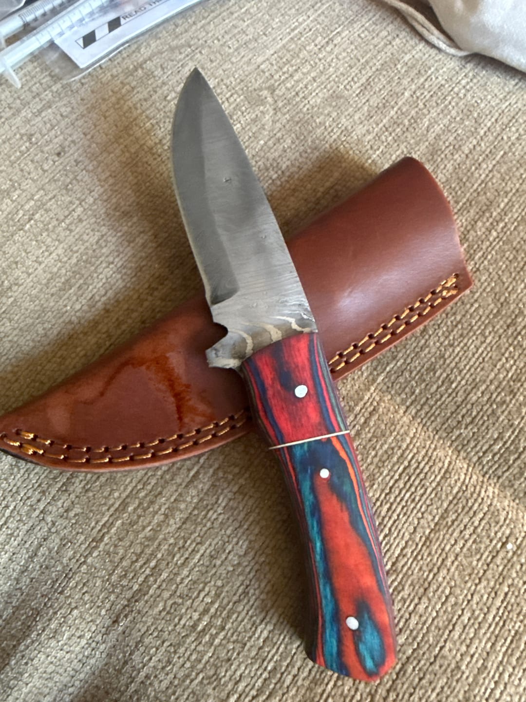 Customer photo review of Seconds Damascus Knife