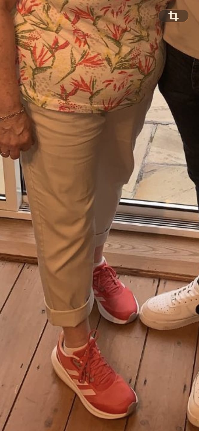 Customer photo review of Caroline Beige Chino Joggers