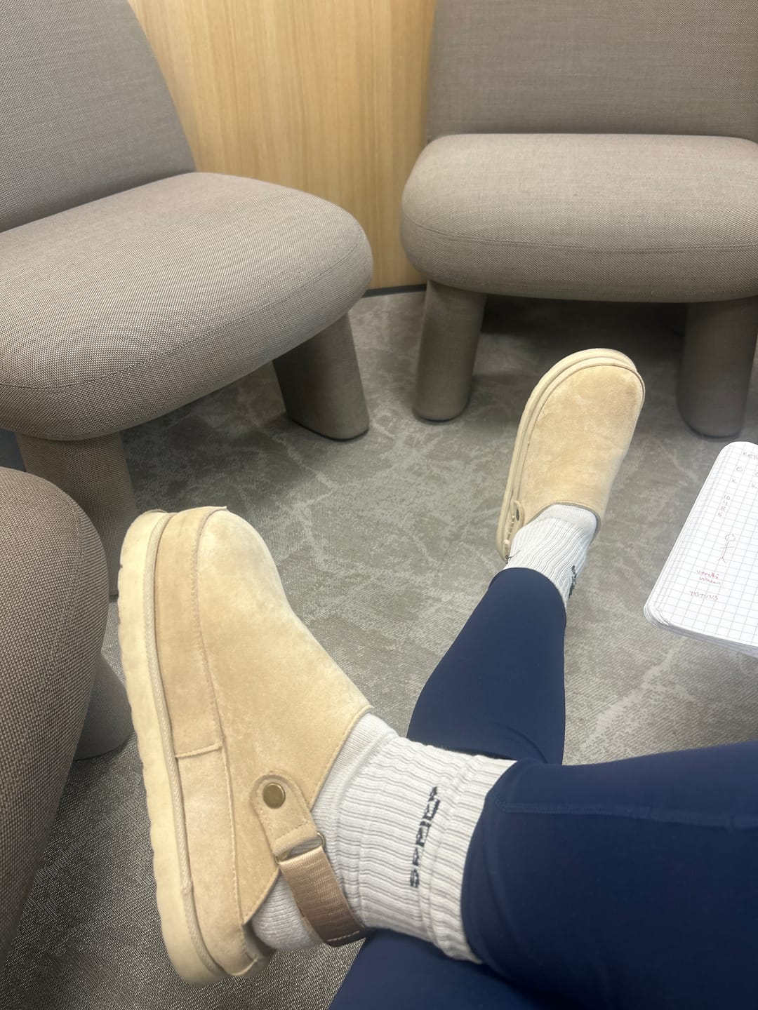 Customer photo review of Mia Suede Platform Clogs
