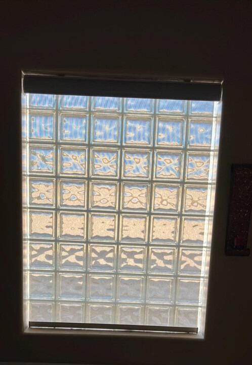 Customer photo review of Smart Motorized Light Filtering Sheer Roller Shades Translucent Vision