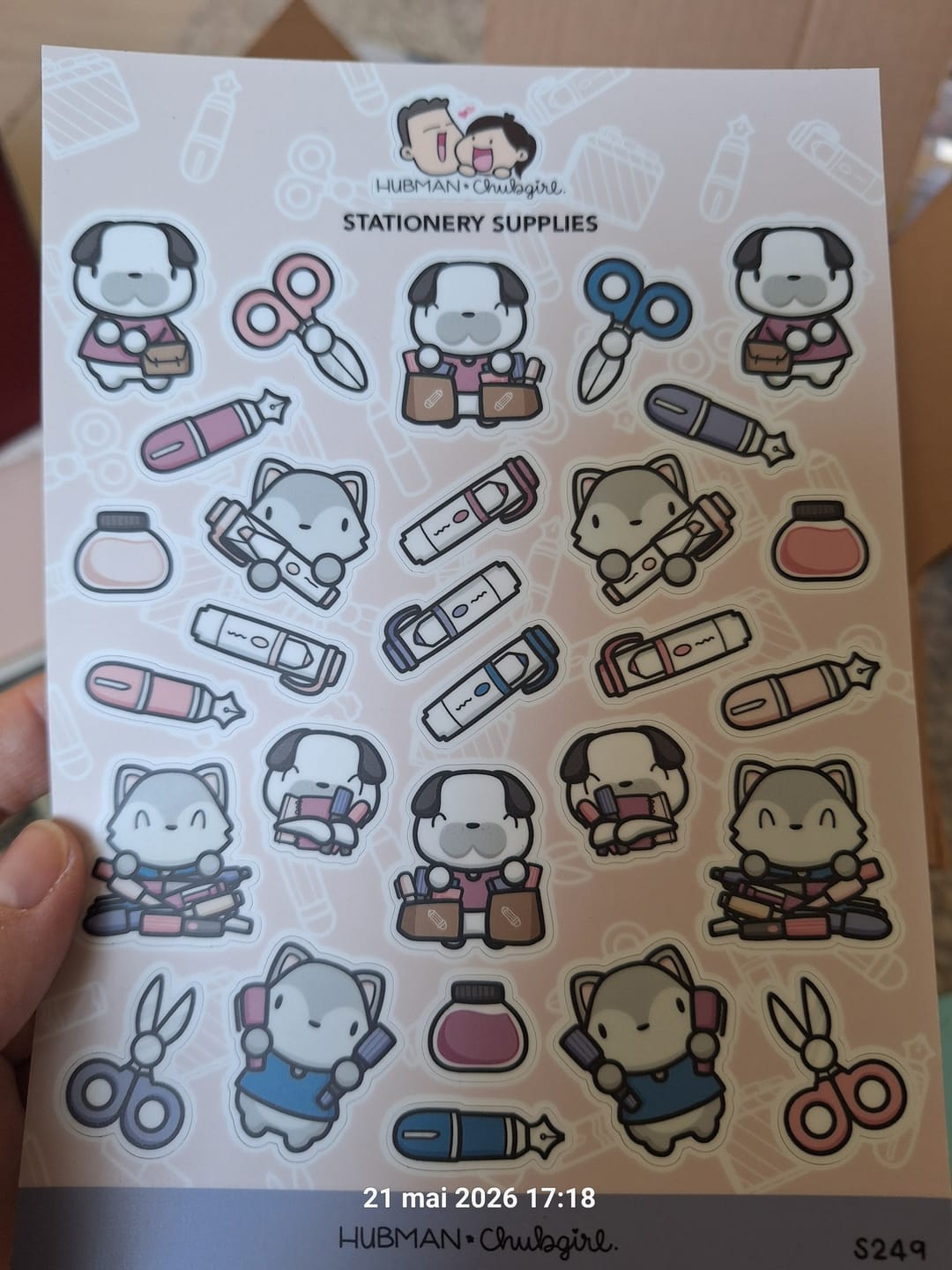 Customer photo review of Stationery Supplies Sticker Sheet